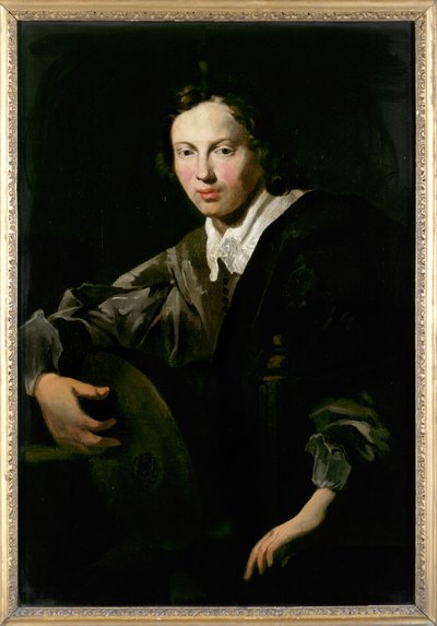Man with lute by Unknown
